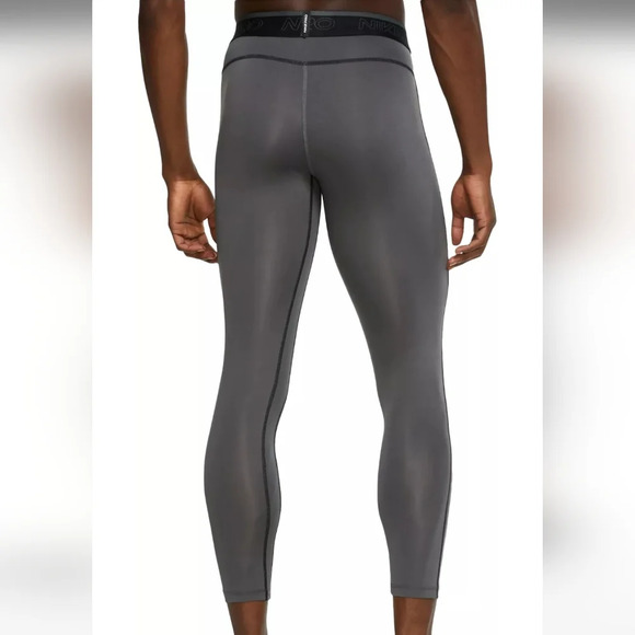 Nike pro dri fit mens 3/4 compression tight grey black XXL - Picture 2 of 2